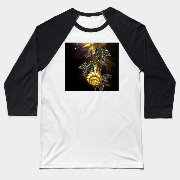 Gold Snail Baseball T-Shirt by Blackmoon9